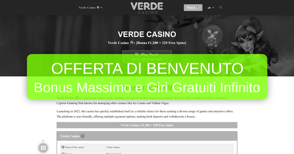 Casino Verde - Sito Ufficiale del Casino Online in Italia